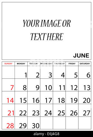 Une illustration d'un simple calendrier de l'année 2015