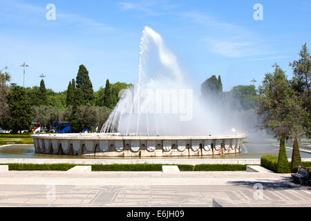 Jardim da Praca do Imperio fontaine à Lisbonne la capitale et la plus grande ville du Portugal Banque D'Images