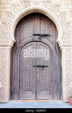 Ancienne porte d'Arabie à Medina, Maroc village Banque D'Images