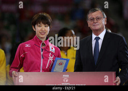 Ariake Coliseum, Tokyo, Japon. 24 août, 2014. Miyu Nagaoka (Japon), le 24 août 2014 - Volley-ball : FIVB World Grand Prix 2014 final round remise de médaille à Ariake Coliseum, Tokyo, Japon. © AFLO SPORT/Alamy Live News Banque D'Images