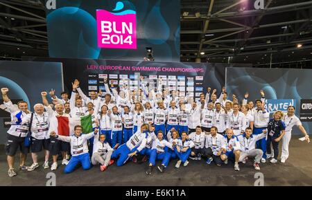 Berlin, Allemagne. 24 août, 2014. Classement de l'équipe ITALIE Nation Première Place 32e LEN European Championships Berlin, Allemagne © Plus Sport Action/Alamy Live News Banque D'Images