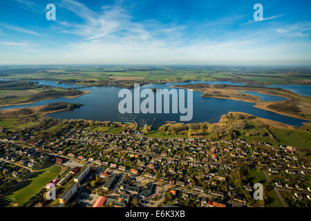 Vue aérienne du lac Müritz, kleine, Mecklenburg Lake District, Sneek, Mecklembourg-Poméranie-Occidentale, Allemagne Banque D'Images