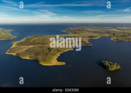 Vue aérienne du lac Müritz, kleine, Mecklenburg Lake District, Vipperow, Mecklembourg-Poméranie-Occidentale, Allemagne Banque D'Images