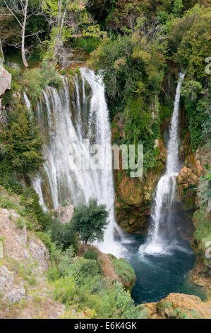 Manojlovac cascade, Parc National de Krka, Šibenik-Knin, en Croatie, Dalmatie Comté Banque D'Images