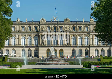 Nouvelles d'Herrenchiemsee Palace, Fontaine de Latona, le Schlosspark, les jardins du palais de l'île de Herreninsel, lac de Chiemsee, Chiemgau Banque D'Images