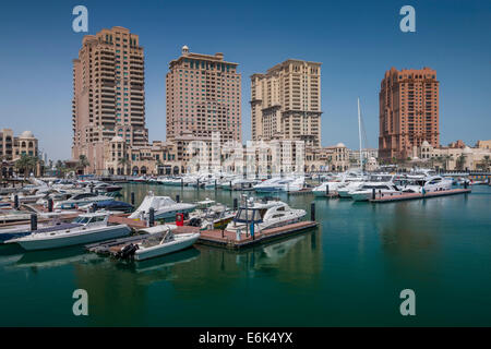 Marina, la perle, Doha, Qatar, Émirats Arabes Unis Banque D'Images