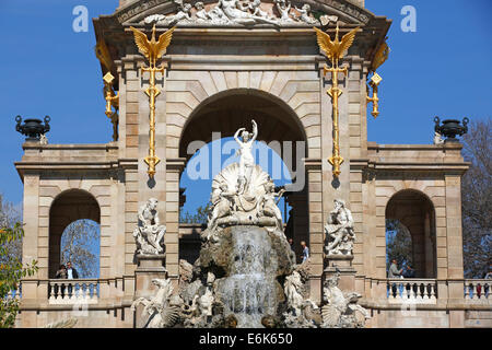 Font de la Cascada, fontaine en cascade, Parc de la Ciutadella, Barcelone, Espagne, ​​Catalonia Banque D'Images