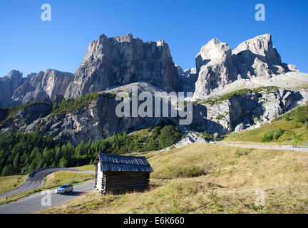 Gardena Pass, Groupe du Sella, Dolomites, Alto Adige, Italie Banque D'Images