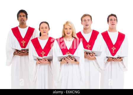 Chant chorale de l'église de hymnal isolé sur fond blanc Banque D'Images