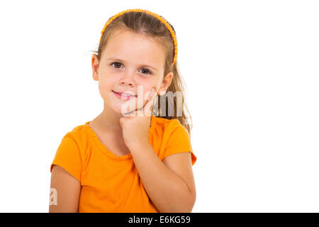 Close up portrait of pretty cute little girl Banque D'Images