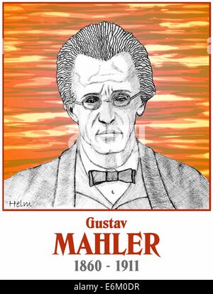 Gustav Mahler (1860-1911), compositeur, Bohemian-Austrian portrait Banque D'Images