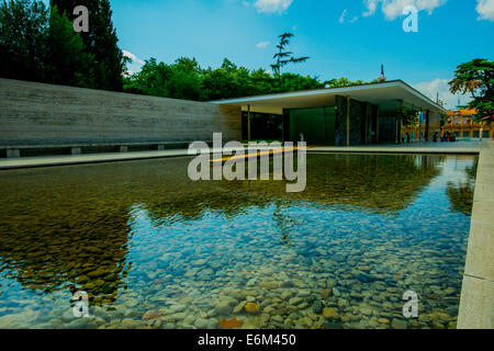 La Mies van der Rohe Pavillon de Barcelone Banque D'Images