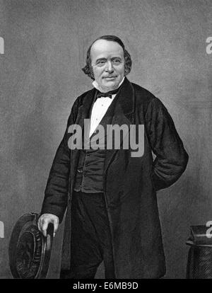 Louis Agassiz (1807-1873) gravure sur de 1873. Né en Suisse et Européen-biologiste et géologue de formation. Banque D'Images