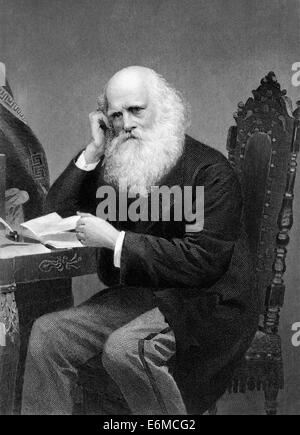 William Cullen Bryant (1794-1878) gravure sur de 1873. Poète romantique américain, journaliste et rédacteur en chef de New York Evening Post. Banque D'Images