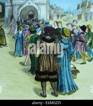 Le joueur de flûte de Hamelin par Kate Greenaway période victorienne Banque D'Images