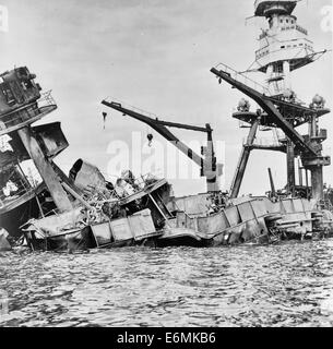 Épave de l'USS Arizona, Pearl Harbor, New York, 7 décembre 1941 Banque D'Images