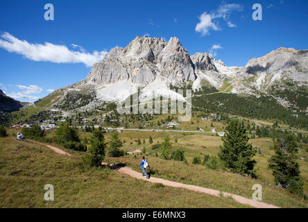 Les Dolomites et le groupe montagne Tofane, Lagazuoi montagne en son centre, Col Falzarego, Vénétie, province de Belluno Banque D'Images