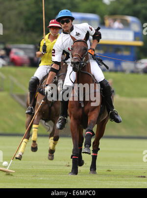 Jack Richardson joue pour l'équipe de water-polo des EAU dans l 2013 Veuve Clicquot Polo Gold Cup, à Trippets Terre polo Banque D'Images