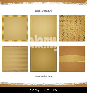Image fonds en carton collection. vector texture carton Banque D'Images
