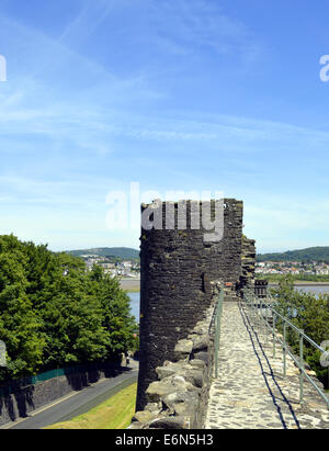 Mur de la ville de Conwy Banque D'Images