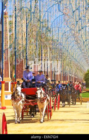 Foire aux chevaux annuelle, Jerez de la Frontera, province de Cadiz, Andalousie, Espagne, Europe du Sud Ouest Banque D'Images