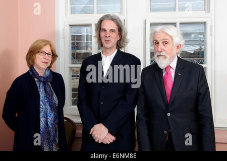 Ursula Buchan, Peter Stanford & Sir Roy Strong au déjeuner littéraire Oldie 14/05/13 Banque D'Images