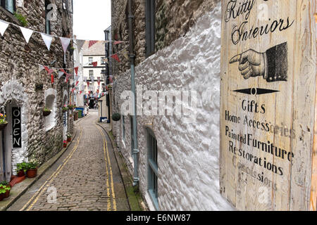 Dans les ruelles, Barbican de Plymouth Plymouth, Devon, England, UK Banque D'Images