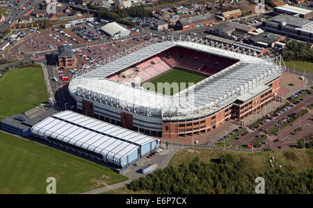 Vue aérienne de Sunderland AFC's Stadium of Light, UK Banque D'Images