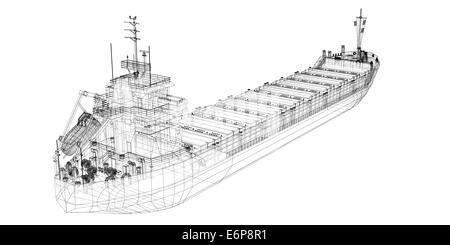 Modèle Cargo chaland structure de corps, modèle de fil Banque D'Images