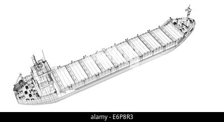 Modèle Cargo chaland structure de corps, modèle de fil Banque D'Images