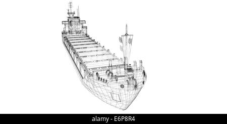 Modèle Cargo chaland structure de corps, modèle de fil Banque D'Images