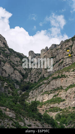 Voir l'abbaye et les montagnes de Montserrat, Barcelone, Catalogne, Espagne. Banque D'Images