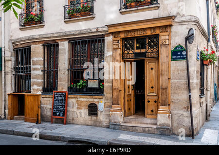 Le restaurant Aux Anysetiers du Roy sur Ille Saint Louis à Paris France Banque D'Images