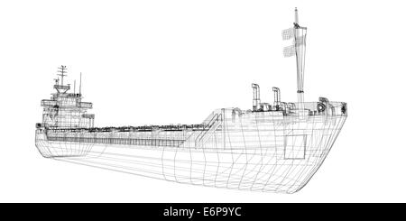 Modèle Cargo chaland structure de corps, modèle de fil Banque D'Images