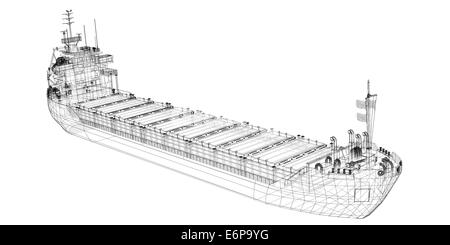 Modèle Cargo chaland structure de corps, modèle de fil Banque D'Images