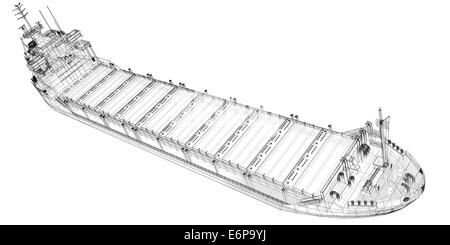 Modèle Cargo chaland structure de corps, modèle de fil Banque D'Images