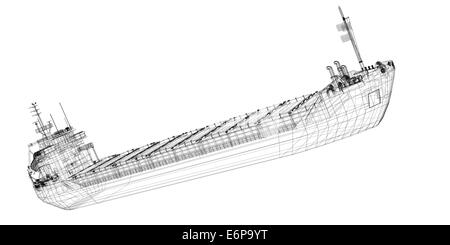 Modèle Cargo chaland structure de corps, modèle de fil Banque D'Images