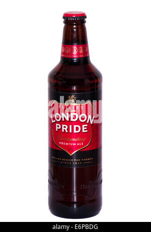 Bouteille verre de bière Fullers London Pride Premium Beer Banque D'Images