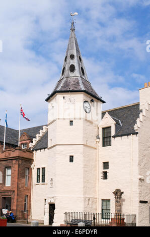 Tolbooth et Mercat Cross, Dunbar High Street East Lothian, Ecosse, Europe Banque D'Images