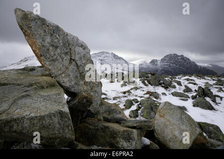 Vue vers Gallt Yr Ogof Tryfan de galles. Banque D'Images