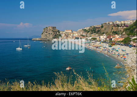 Plage, Scilla, Costa Viola, Calabre, Italie Banque D'Images