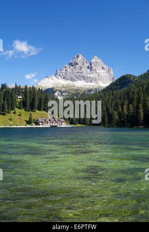 Tre Cime di Lavaredo, Dolomites de Sexten, le lac de Misurina, Misurina, Vénétie, province de Belluno, Italie Banque D'Images