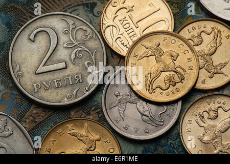 Pièces De Monnaie De La Russie St George Tuant Le Dragon Image stock -  Image du objet, devise: 71900535