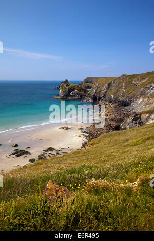 Pentreath Beach sur la Péninsule du Lézard en Cornouailles, Angleterre Royaume-uni Banque D'Images