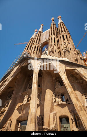 Barcelone, Espagne - 27 août 2014 : La Sagrada Familia, la cathédrale conçu par Antoni Gaudi Banque D'Images