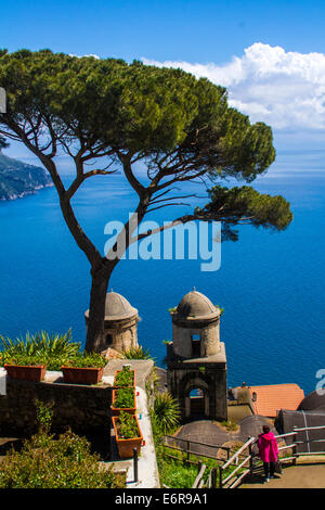 Côte d'Amalfi, Ravello, villa, vue d'Italie Banque D'Images