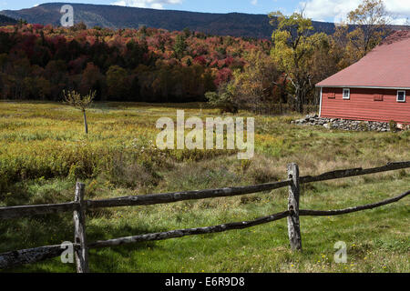 Une ferme dans les Catskills en automne, New York. Banque D'Images
