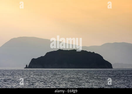 L'Marathonisi île de la baie de Laganas, Zante, Grèce. Banque D'Images