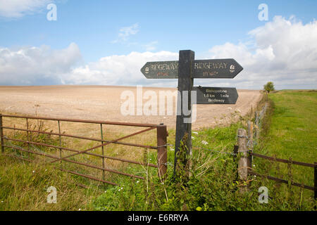 Sur le sentier sentier de grande près de Ridgeway, Wiltshire, Angleterre Bishopstone Banque D'Images