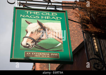 Old Nags Head Pub Sign, Manchester, Angleterre Banque D'Images